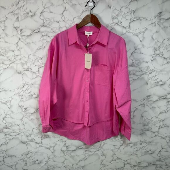 Bohme Women’s Oversized Blouse Top Shirt sz L Pink NEW #F496 - Picture 2 of 8